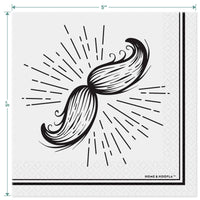 Mustache Theme Party Cocktail Napkins -16CT