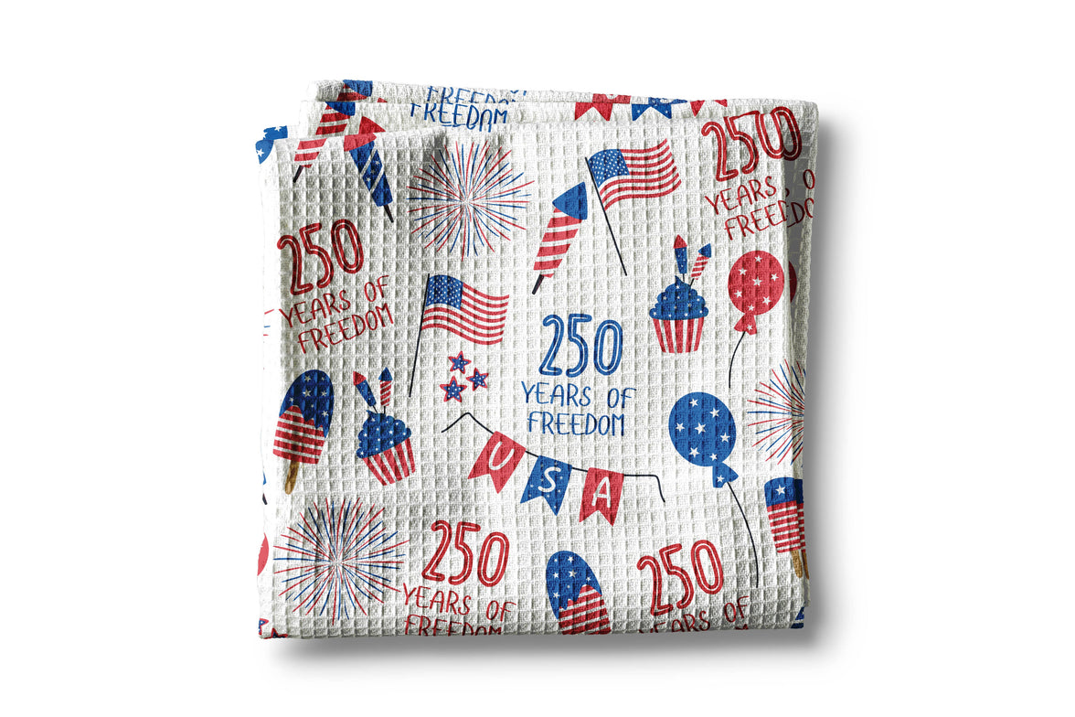 USA 250 4th July Patriotic Kitchen Towel
