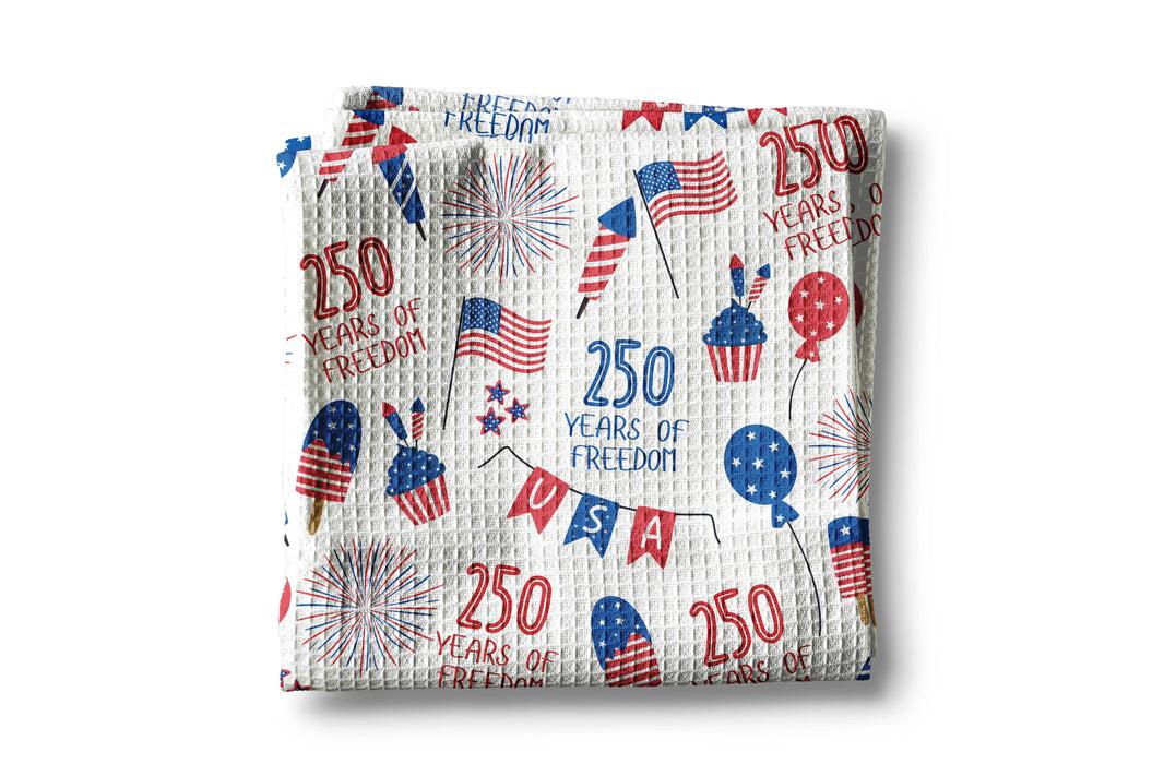 USA 250 4th July Patriotic Kitchen Towel