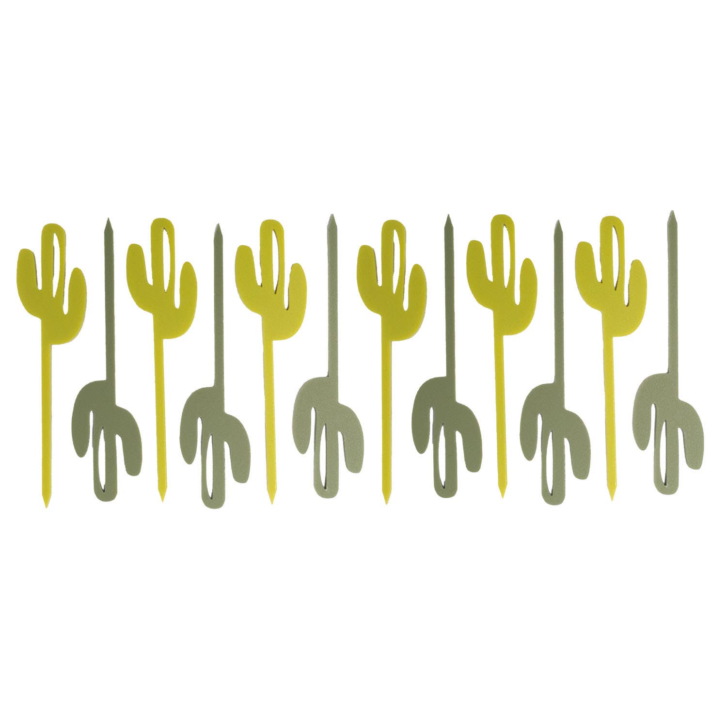 Cactus Acrylic Western Cocktail or Appetizer Mini Picks - Set of 12