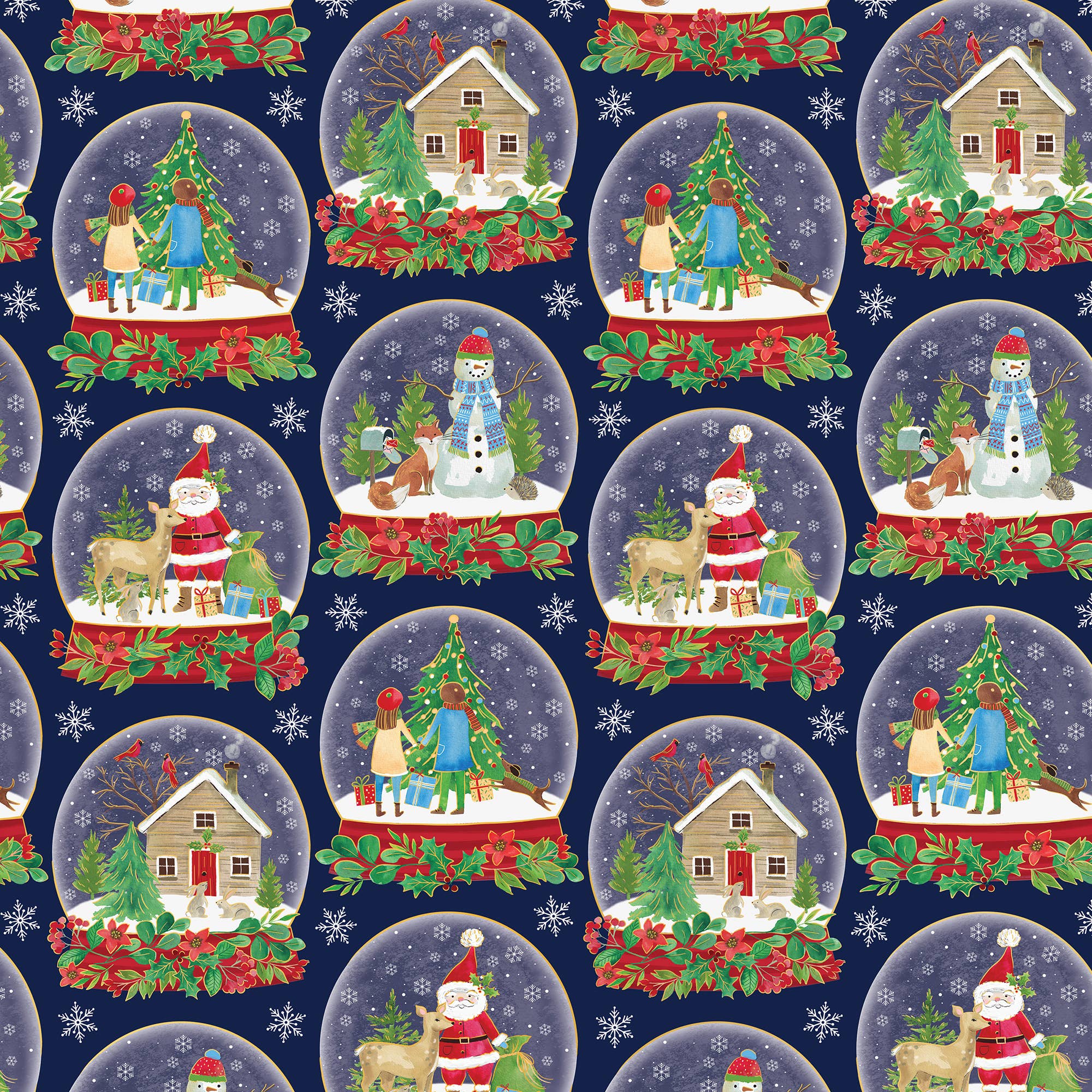 Snow Globes Gift Wrap Roll