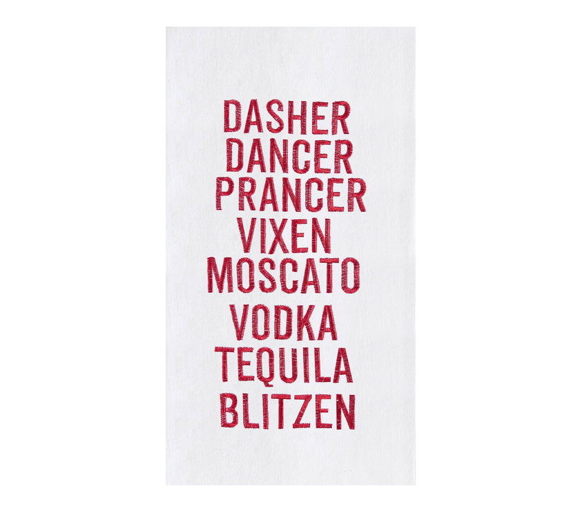 Christmas Santa's Reindeer & Tequila Blitzen Kitchen Towel