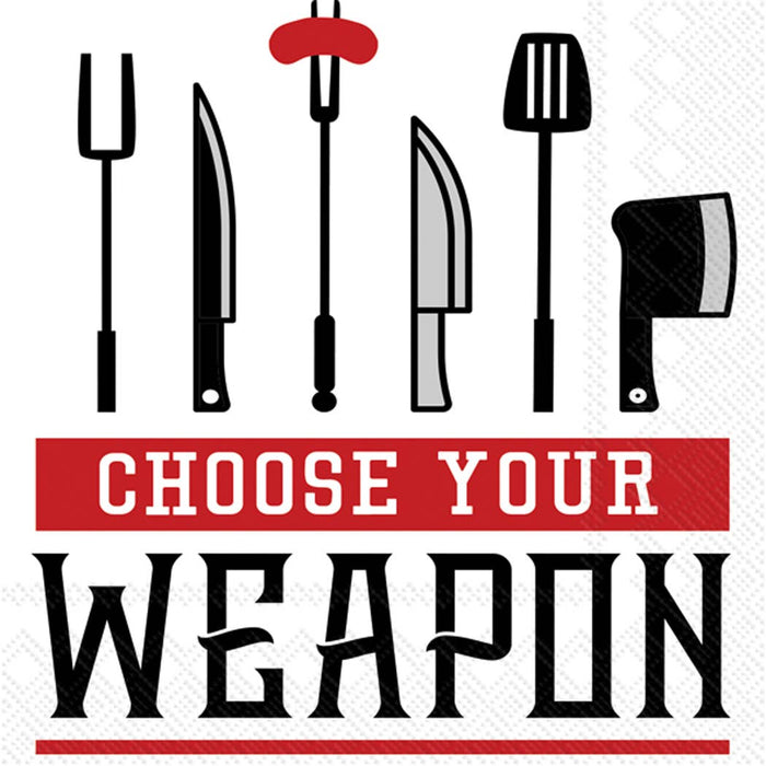 Eat Drink Host Choose Your Weapon Luncheon Napkins - 20CT