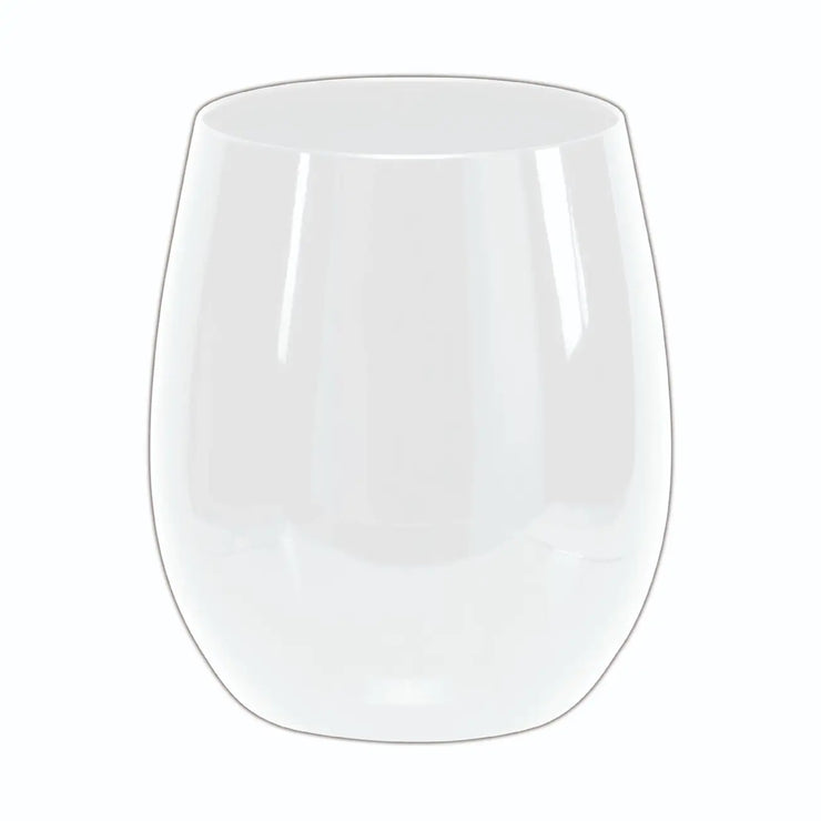 Upscale Round White 12 Oz. Plastic Wine Goblets 6CT