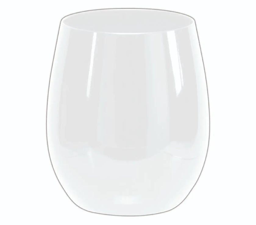 Upscale Round White 12 Oz. Plastic Wine Goblets 6CT