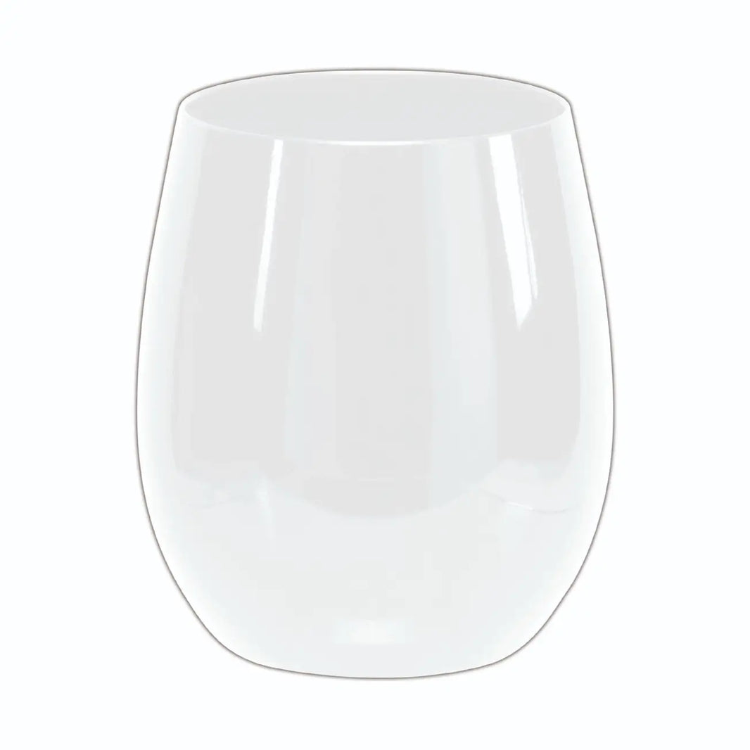 Upscale Round White 12 Oz. Plastic Wine Goblets 6CT