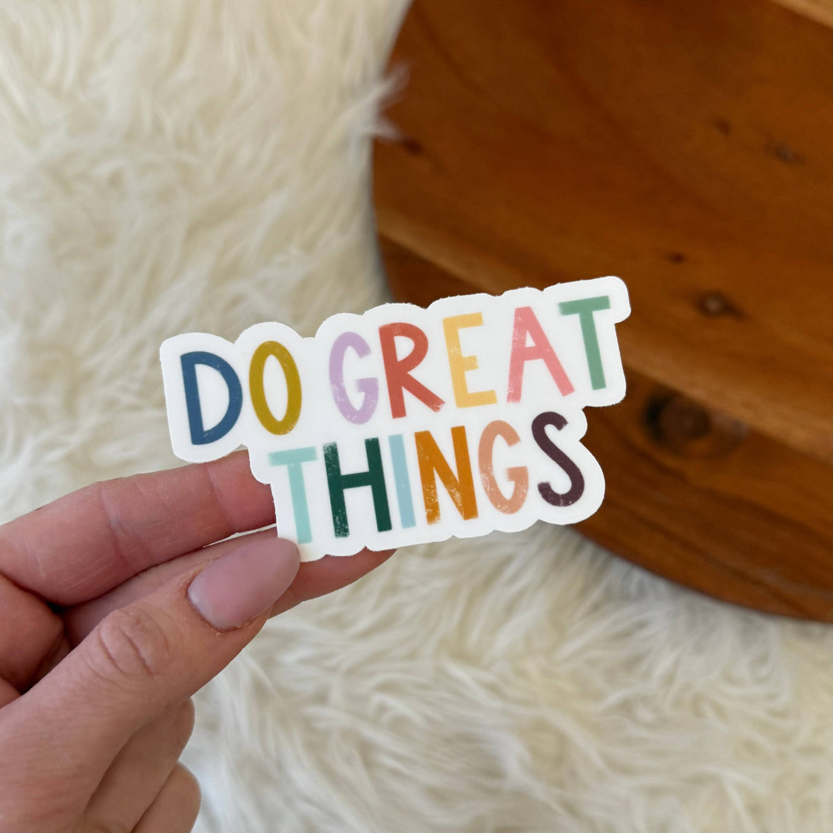Do Great Things Multicolor Lettering Sticker