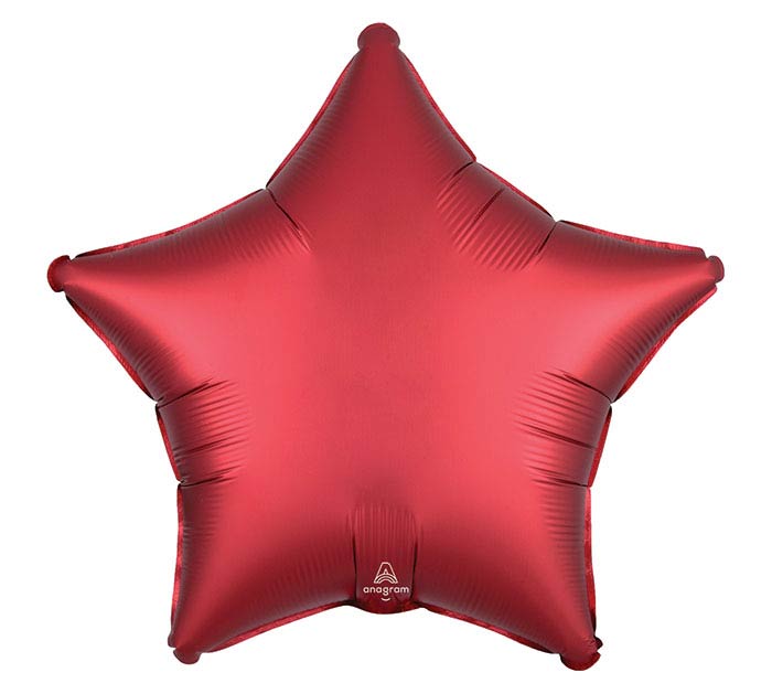 Red Sateen Star 19" Mylar Balloon