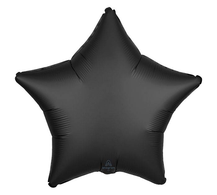 Black Satin Star 17" Mylar Balloon