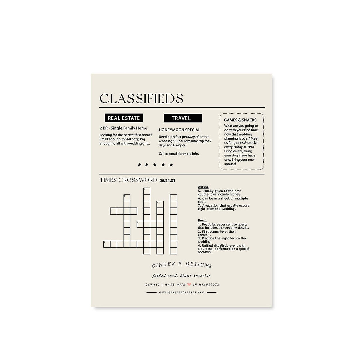 Newlywed Times Greeting Card