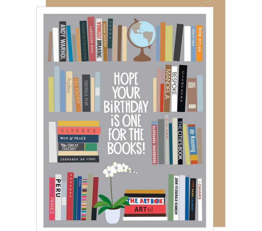 Bookshelf Birthday Card