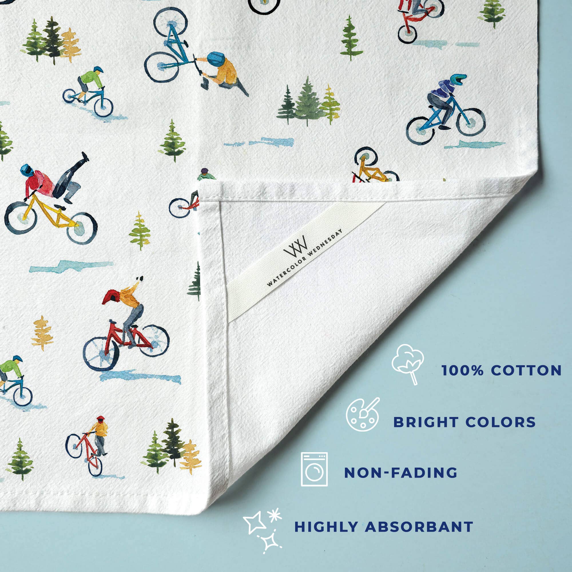 Mountain Biking Tea Towel