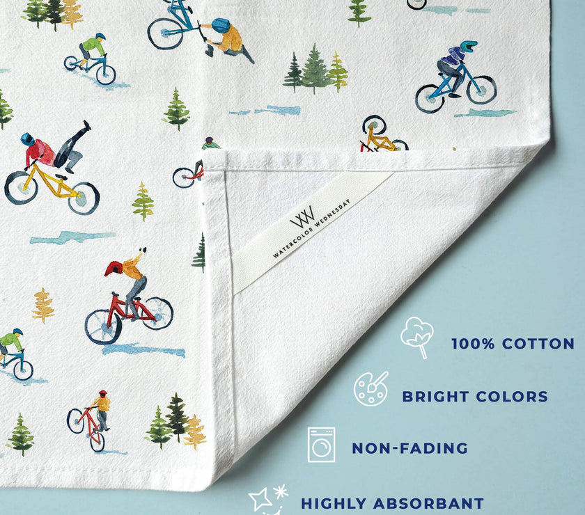 Mountain Biking Tea Towel