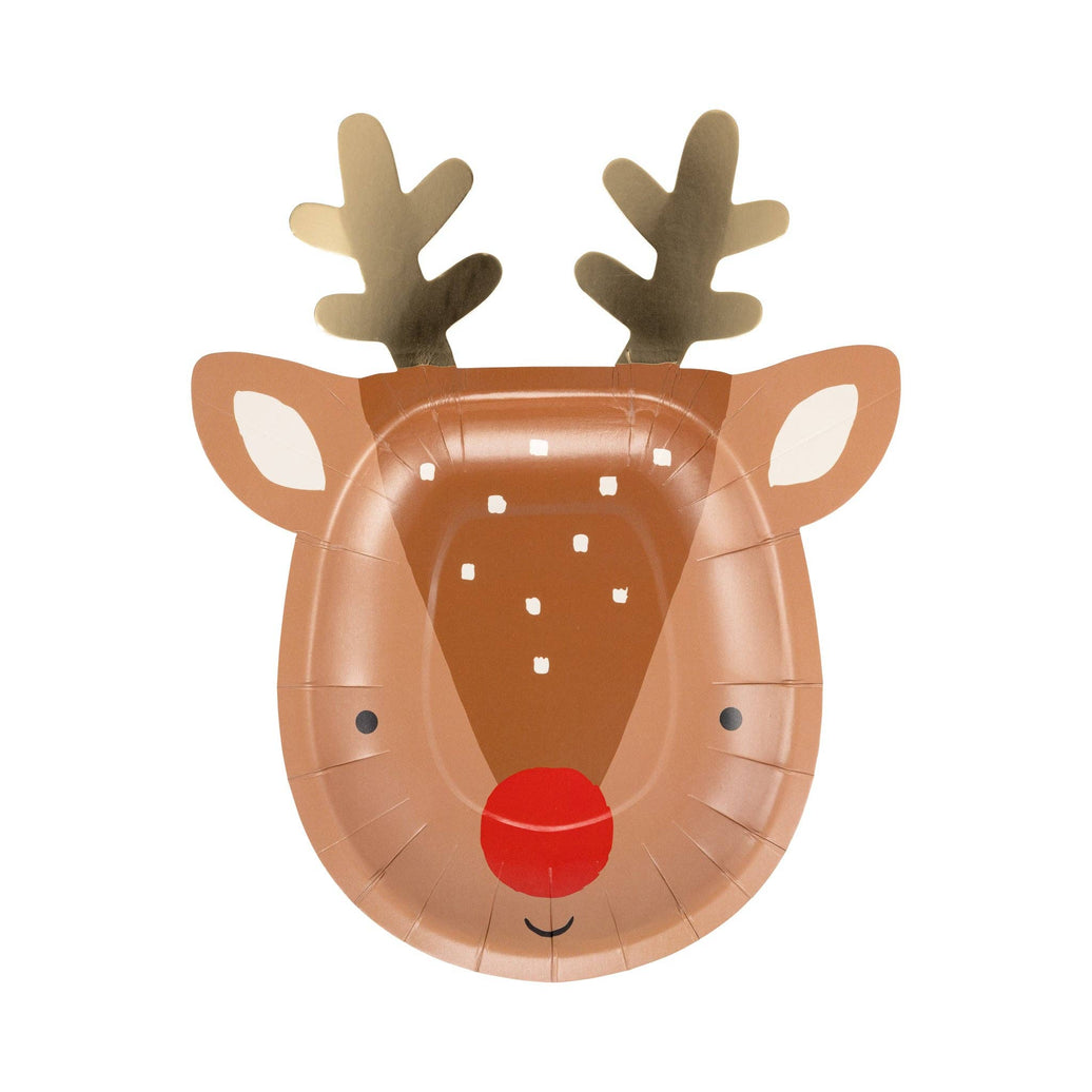Rudolph Shaped Plates - 8 CT