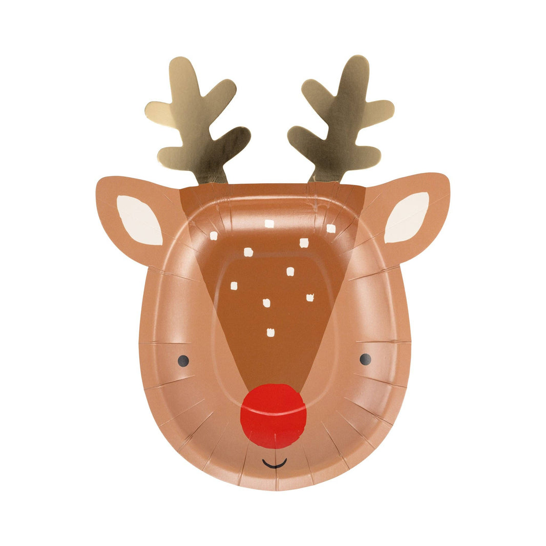Rudolph Shaped Plates - 8 CT