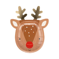 Rudolph Shaped Plates - 8 CT