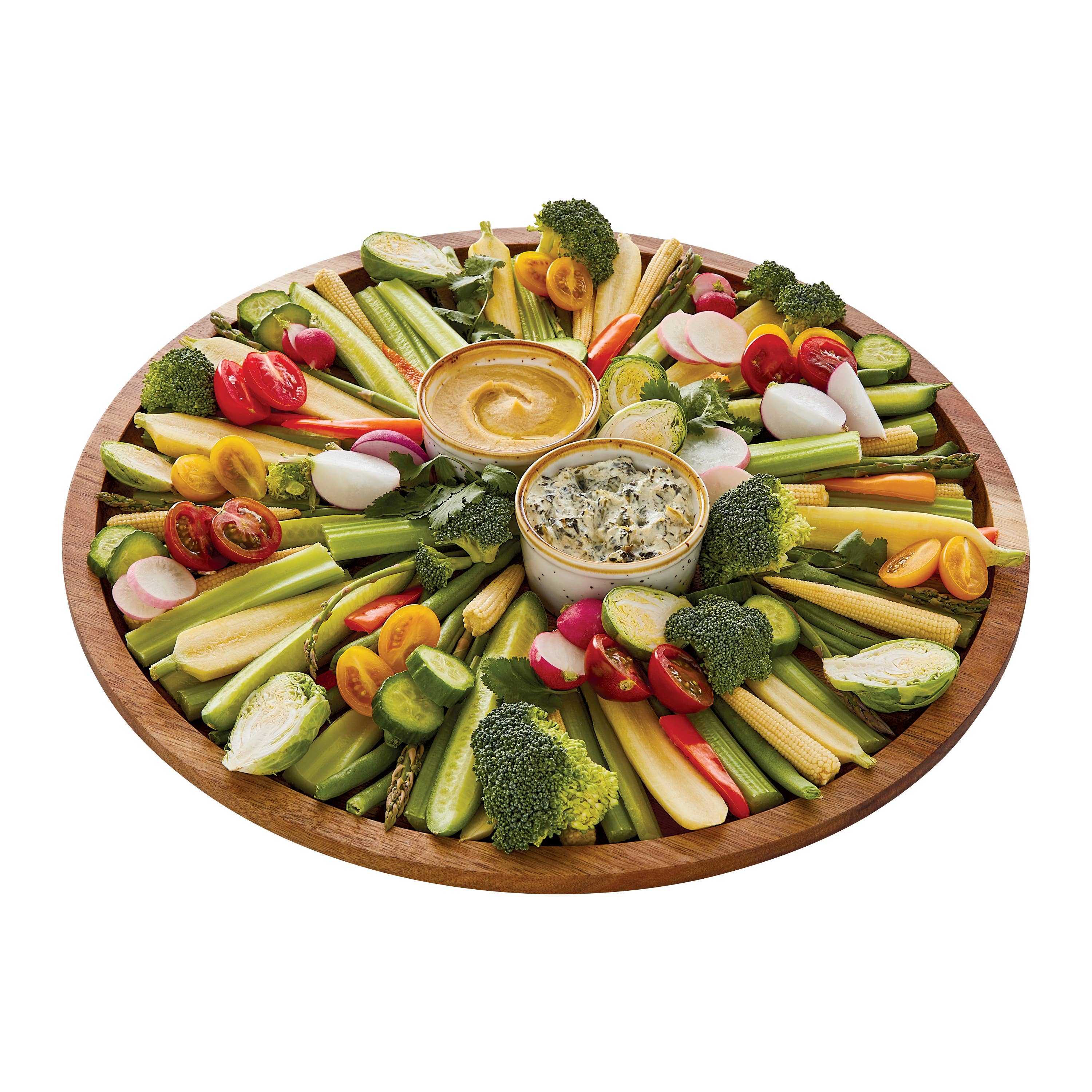 Make and Take Bamboo Board - 14" Round w/ White Handles