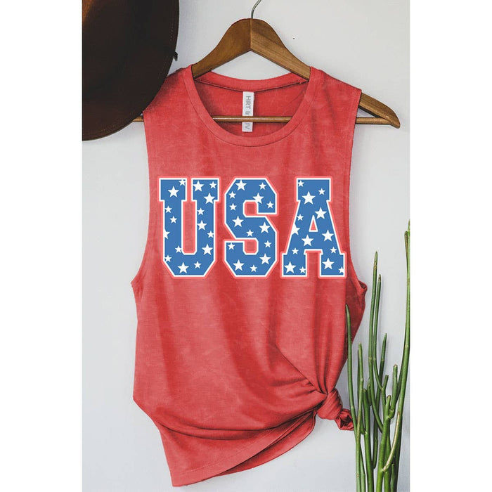 USA Mineral Red Graphic Tank Top