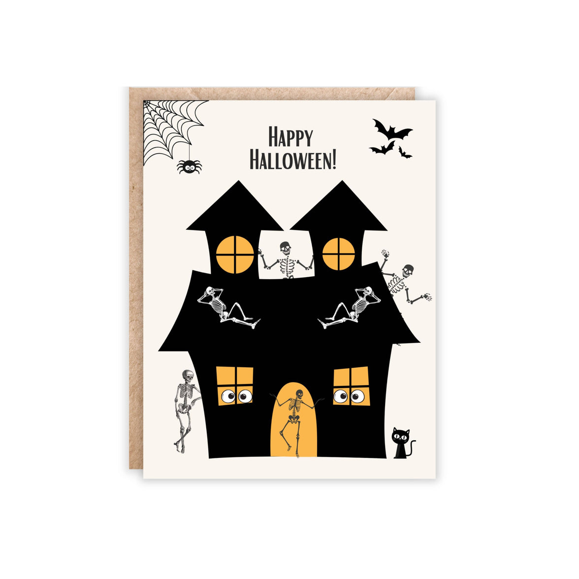 Haunted Skeleton House Greeting Card