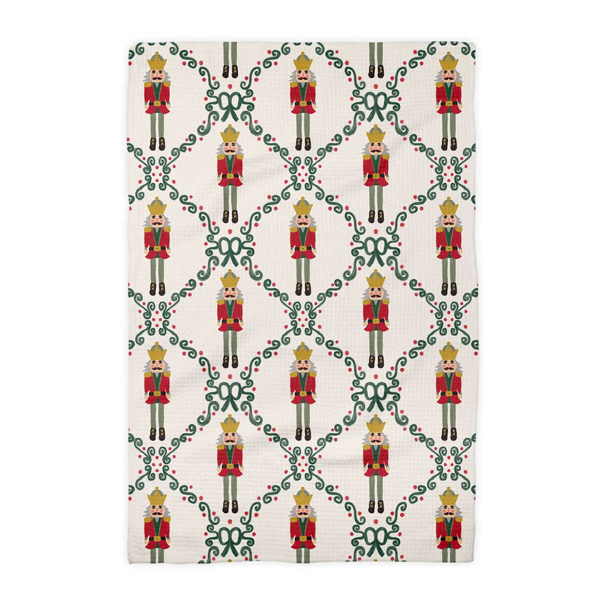 Nutcracker Red Bow Holiday Christmas Kitchen Towel Waffle