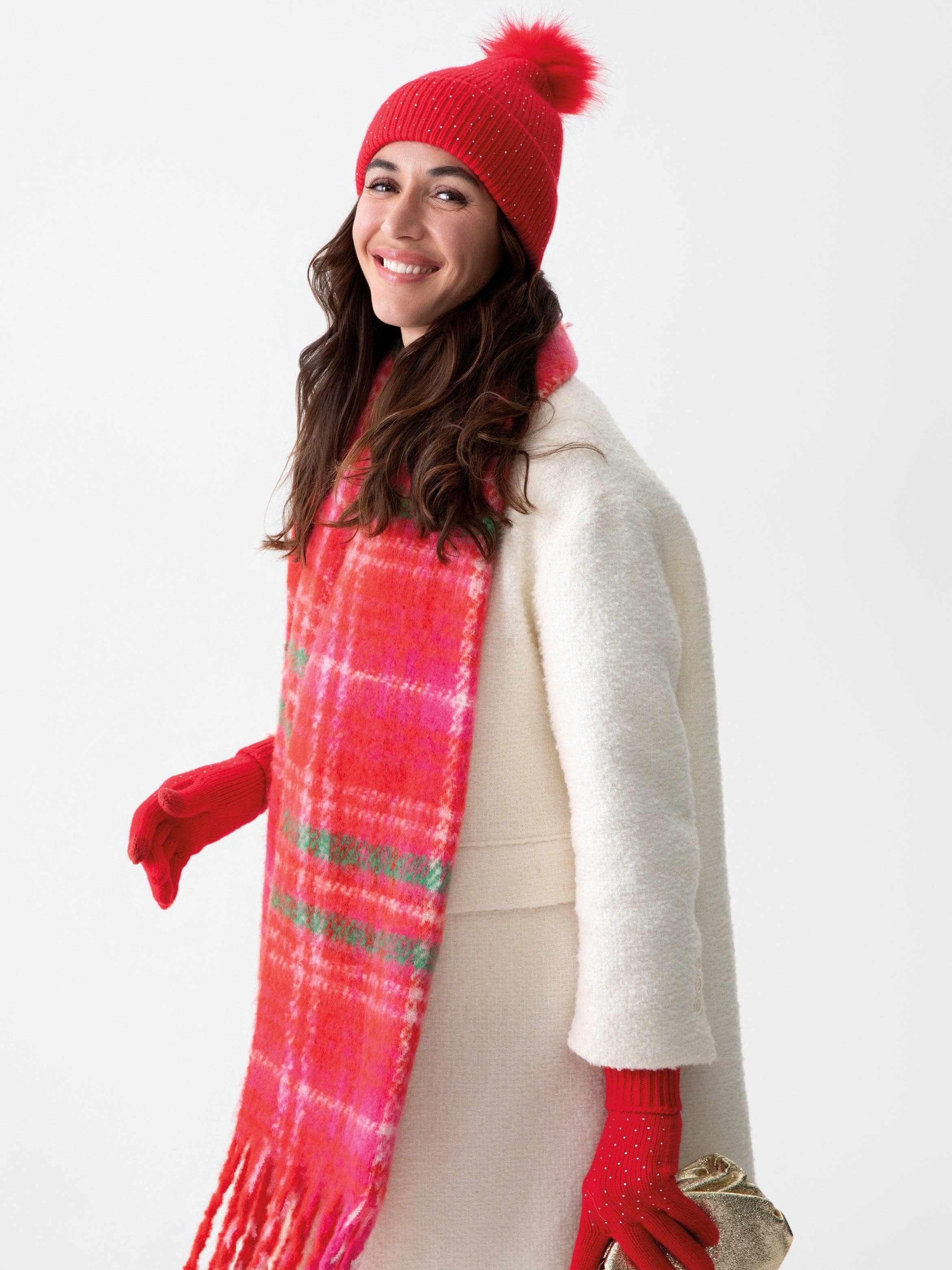 Natalia Red Touchscreen Gloves