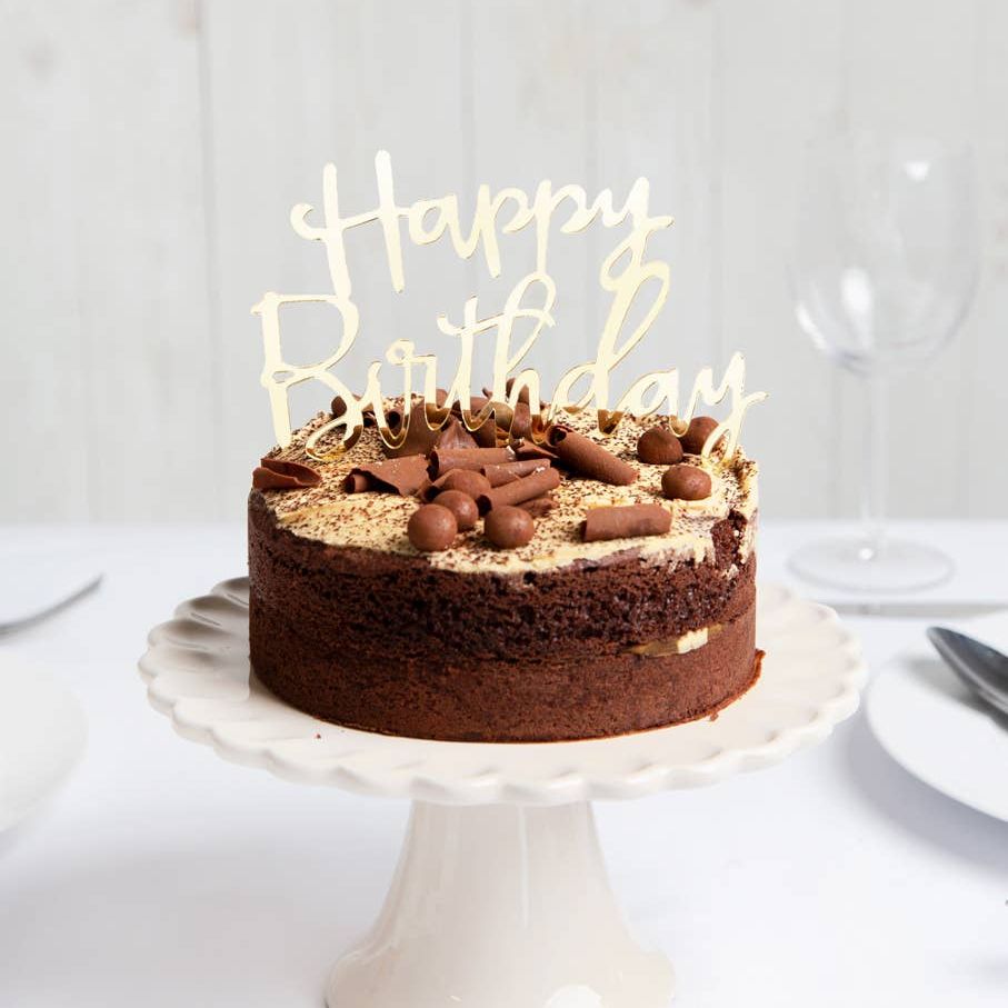 Gold Acrylic Happy Birthday Cake Topper