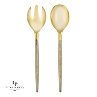 Gold Glitter Plastic Serving Fork • Spoon Set