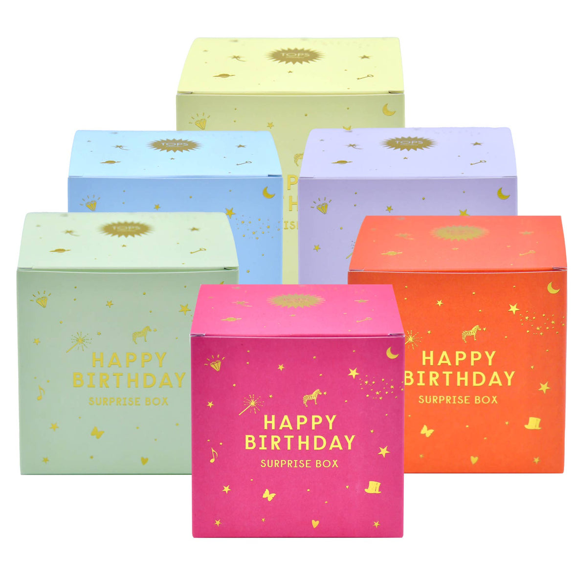 Happy Birthday in a Surprise Box - Assorted Colors