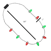 Red and Green Flashing Christmas Lights Necklace