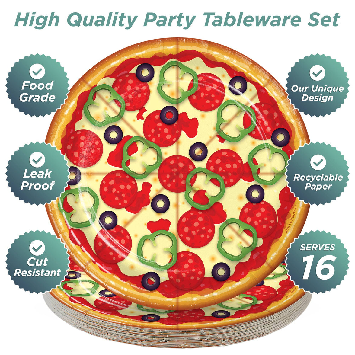 Pizza Party Plates - 16CT