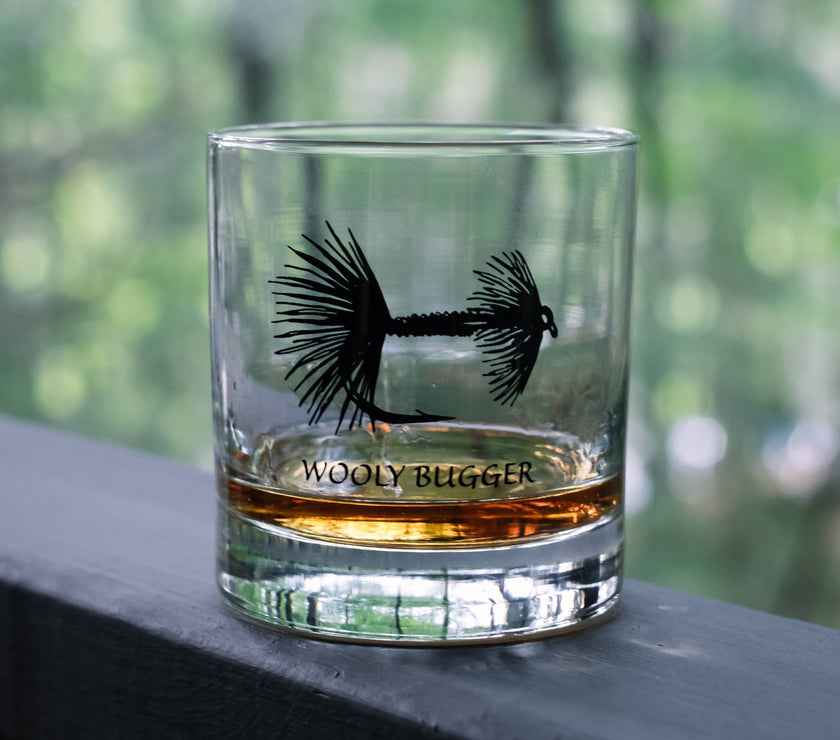 Fly Fishing Rocks Glass - Assorted Designs