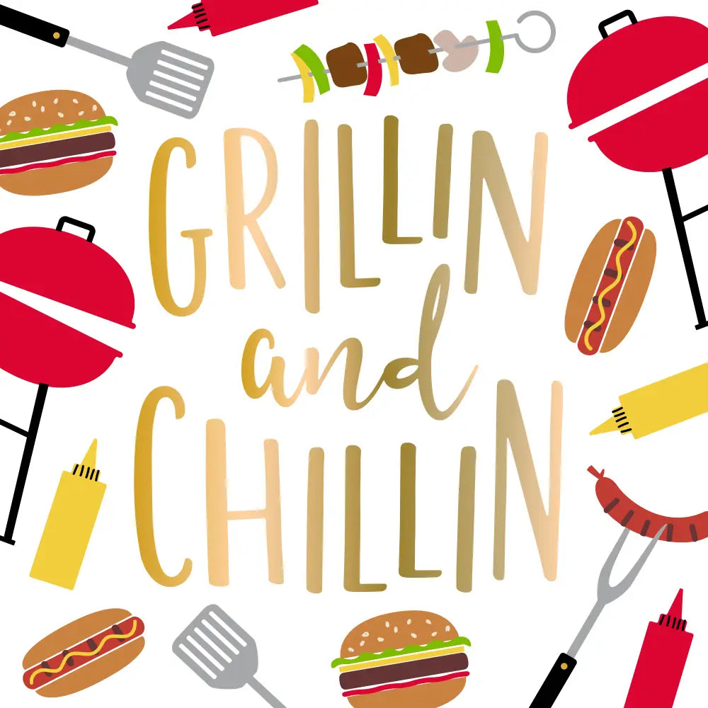 Grillin and Chillin Cocktail Napkins 20CT