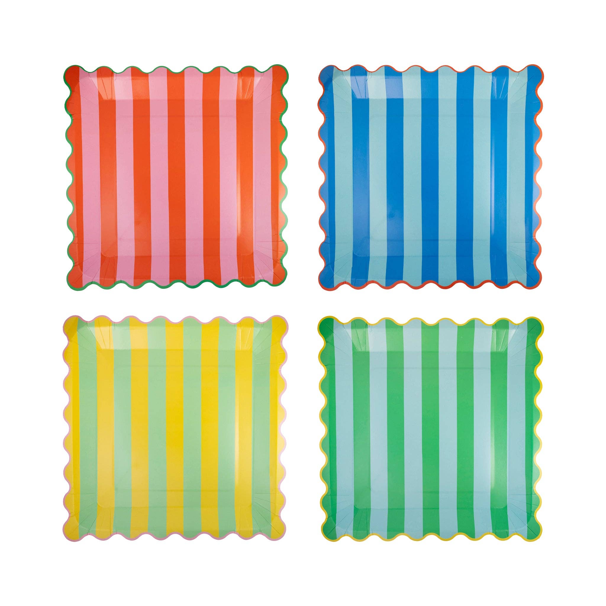 Assorted Striped Plate Set - 8CT