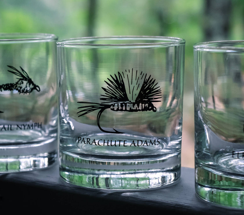 Fly Fishing Rocks Glass - Assorted Designs