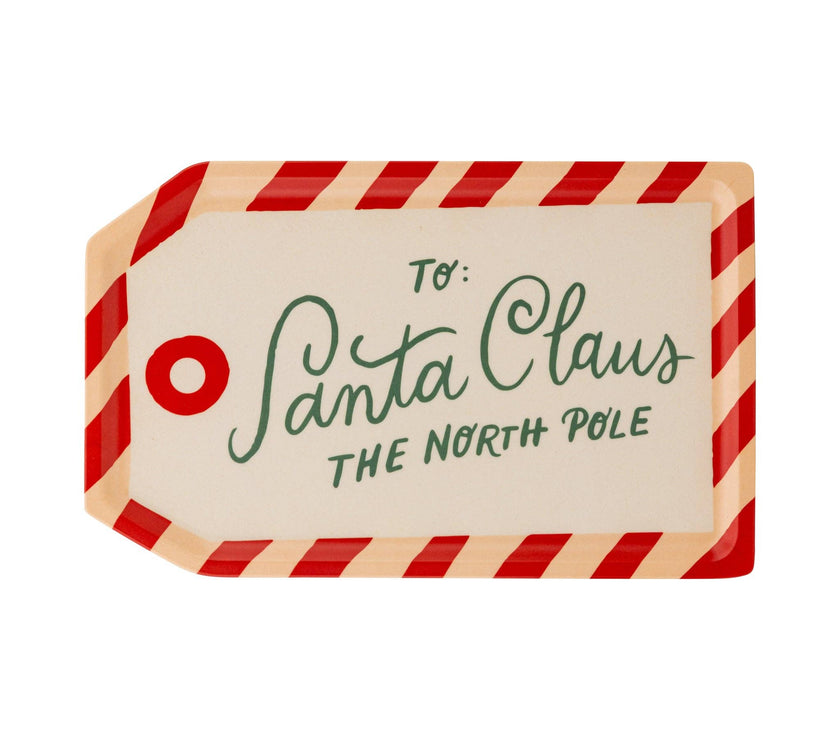 To Santa Tag Bamboo Tray