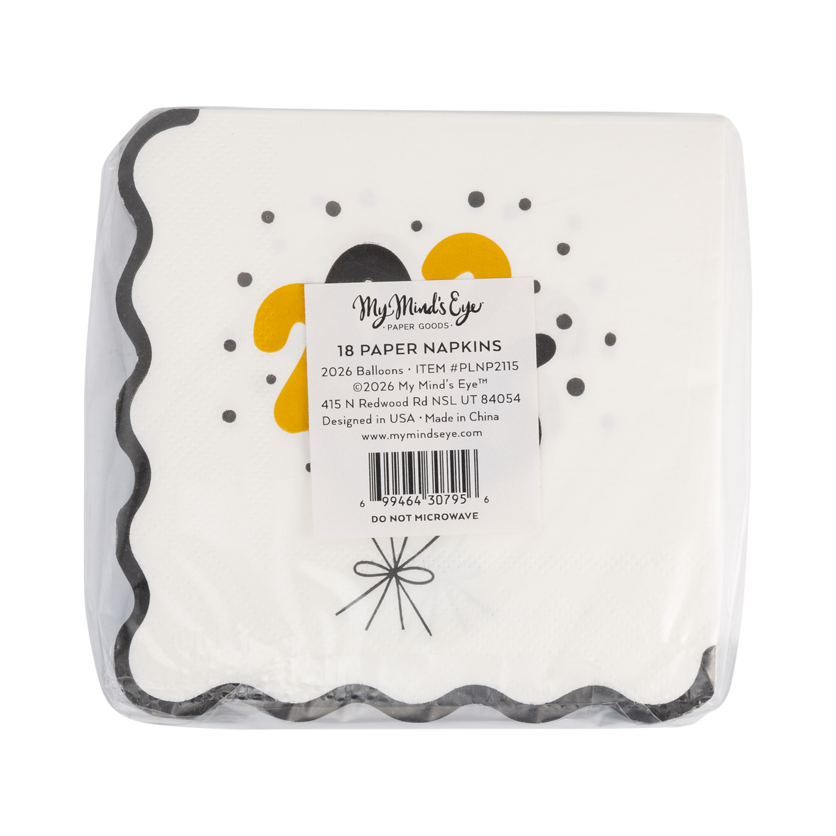 2026 Foil Balloons Cocktail Napkin - 18CT