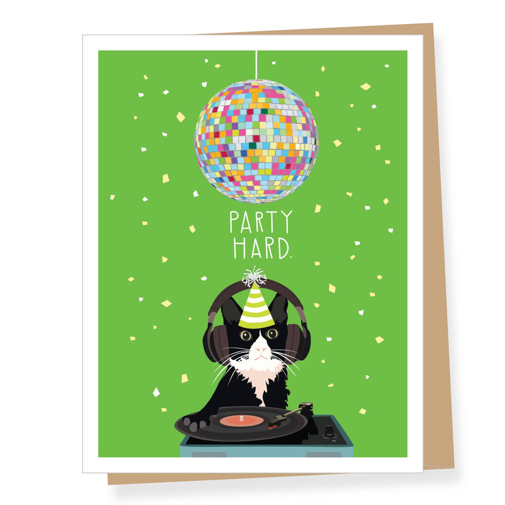 DJ Party Cat, Birthday Greeting Card