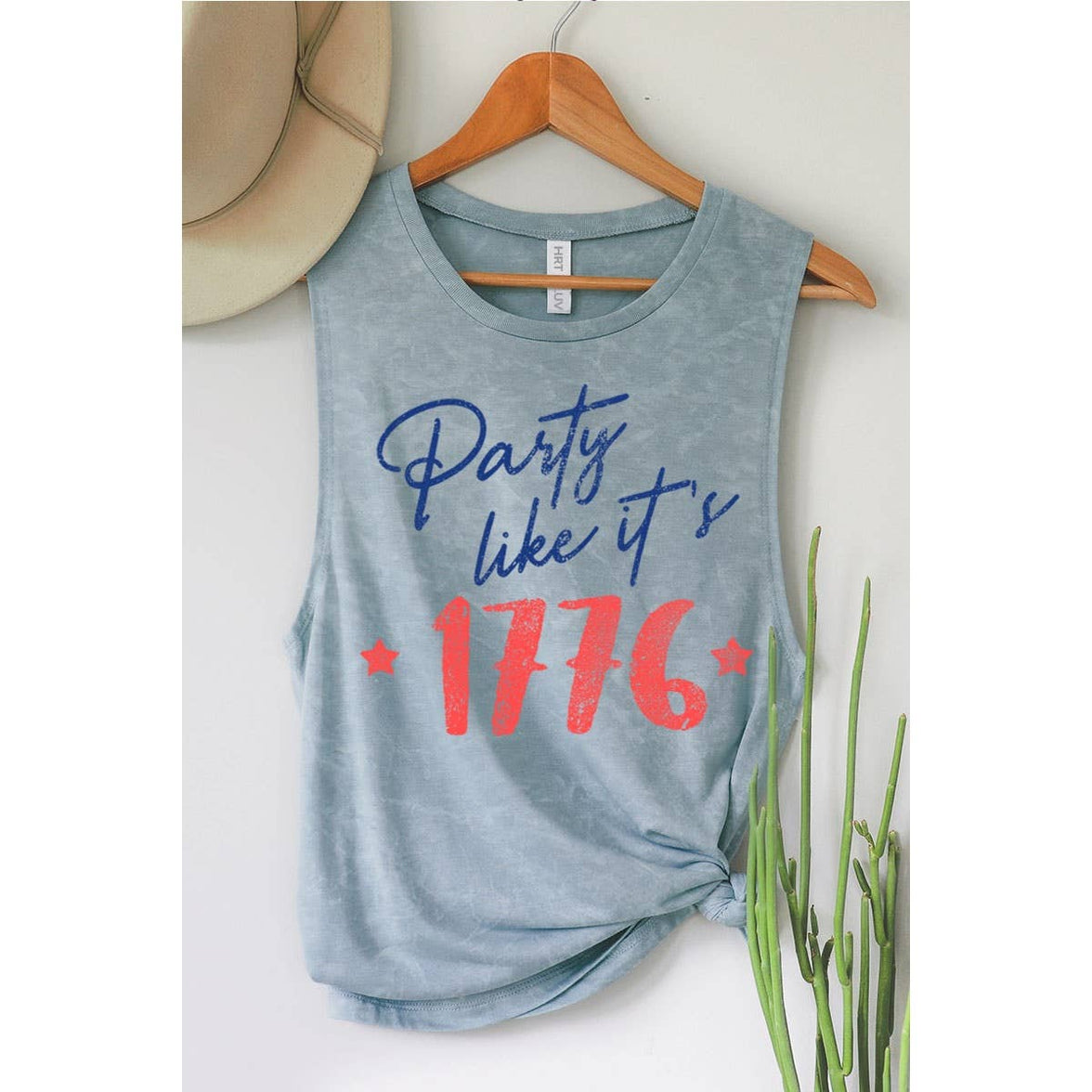 Party Like It's 1776 Mineral Blue Tank Top