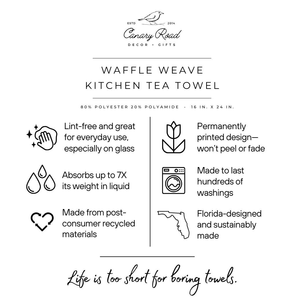 Pink Pumpkin Chinoiserie Fall Kitchen Towel Waffle