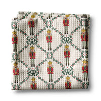 Nutcracker Red Bow Holiday Christmas Kitchen Towel Waffle
