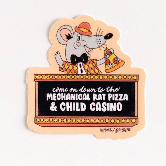 Rat Pizza & Child Casino Sticker