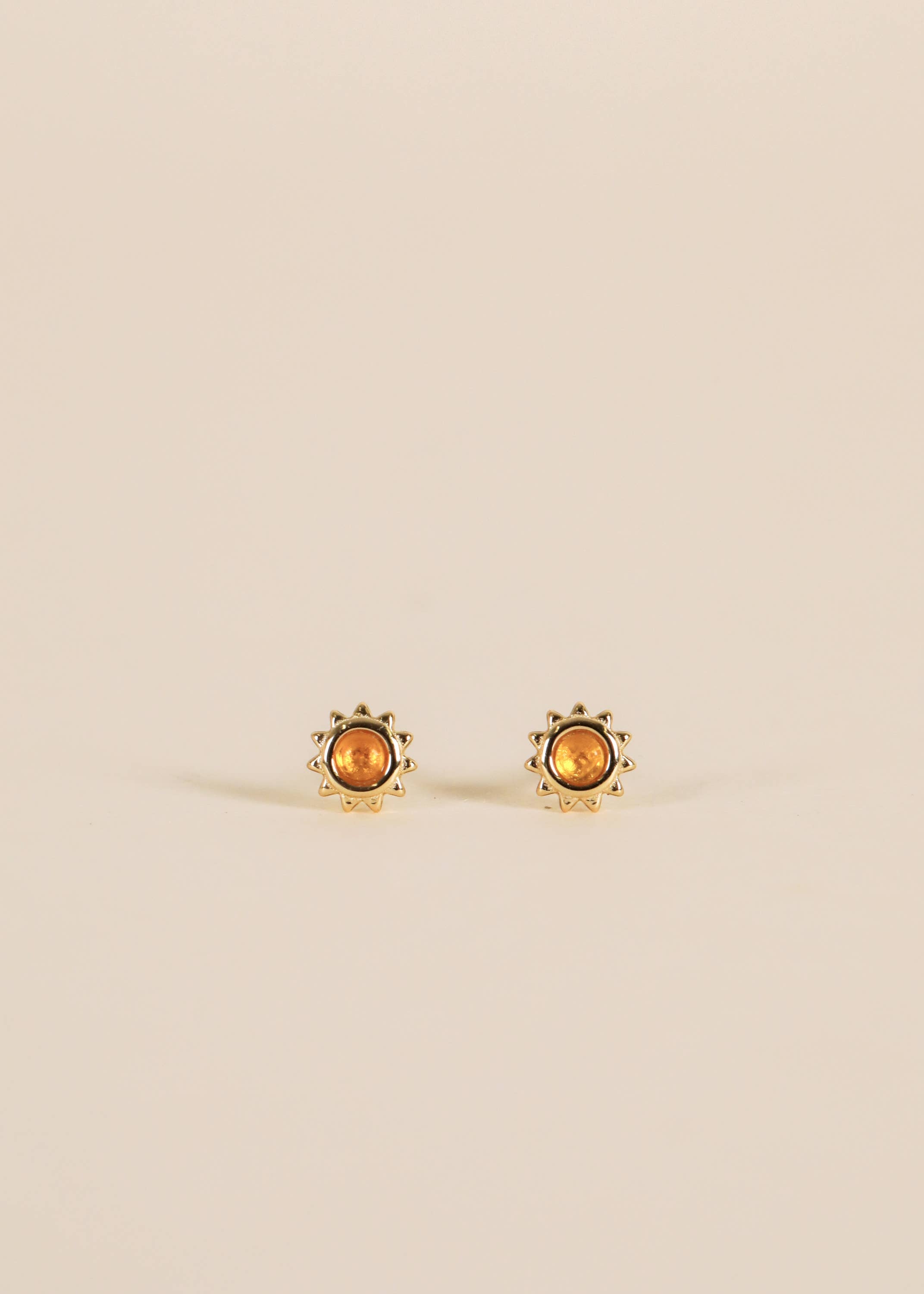 Sun Stud - Amber - Earrings