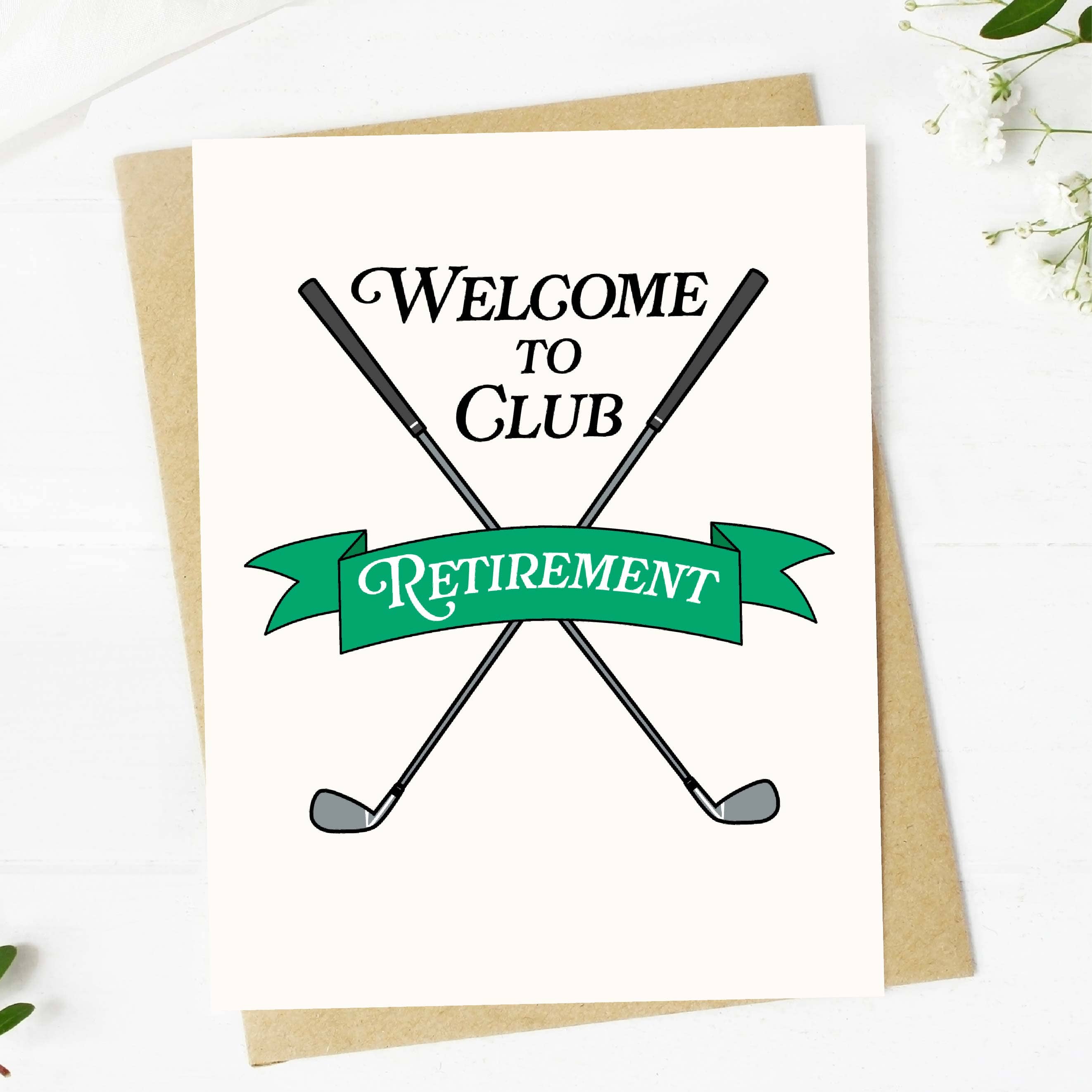 "Welcome To Club Retirement" Golf-Themed Greeting Card