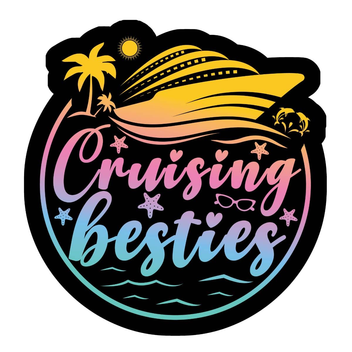 Cruising Besties Waterproof Sticker