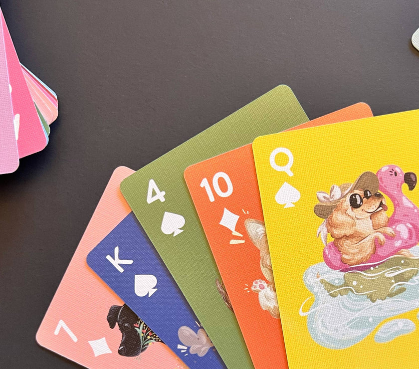 Illustrated Dogs Playing Cards