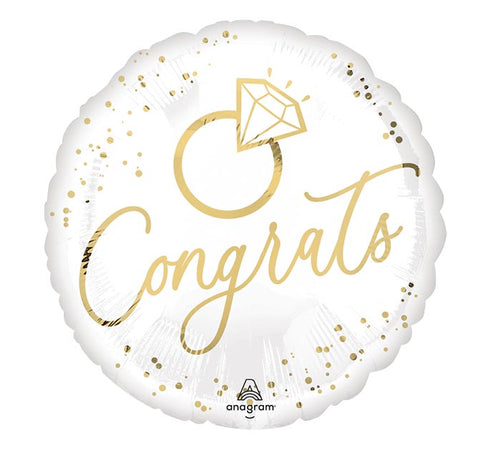 Congrats Wedding/Engagement/Bridal 17" Mylar Balloon