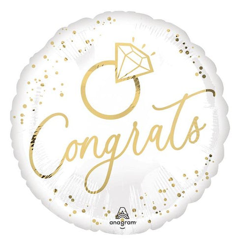Congrats Wedding/Engagement/Bridal 17" Mylar Balloon