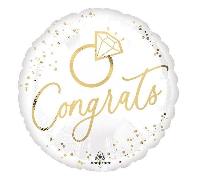 Congrats Wedding/Engagement/Bridal 17" Mylar Balloon