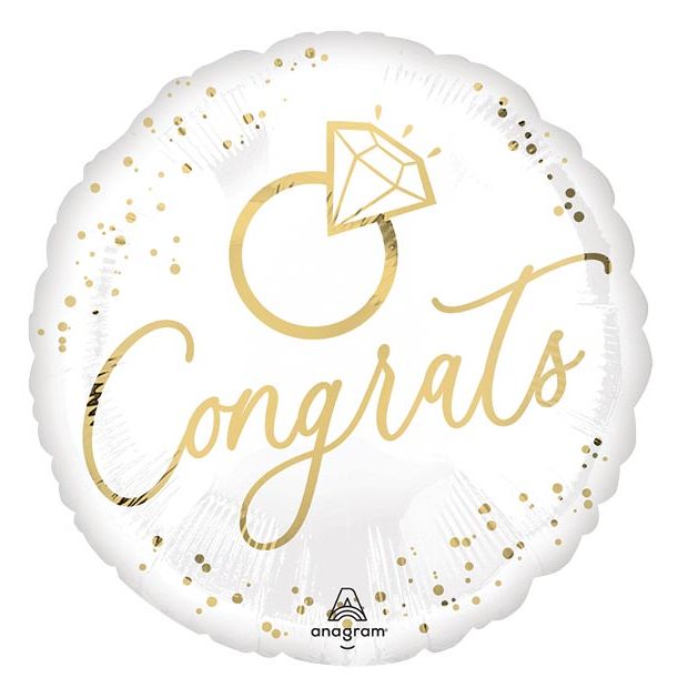 Congrats Wedding/Engagement/Bridal 17" Mylar Balloon
