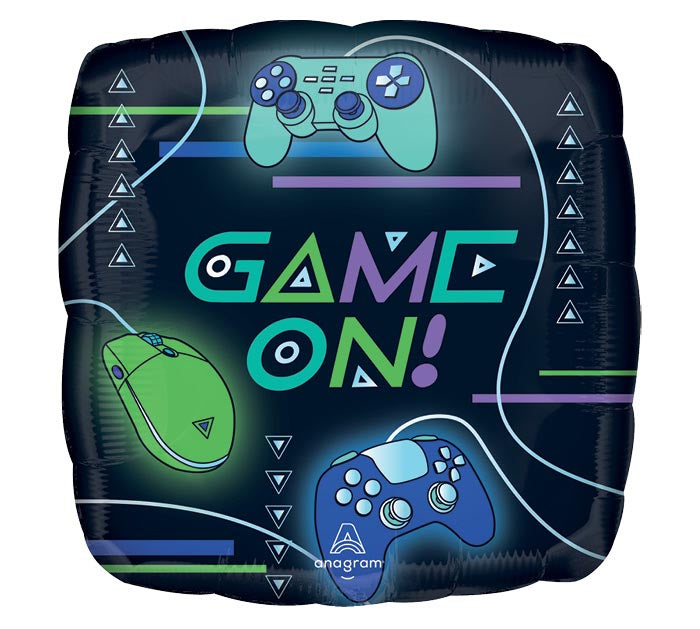 Game On 17" Square Mylar Balloon